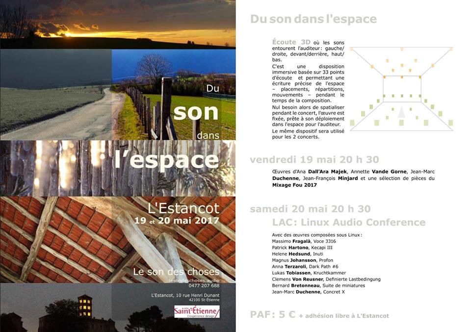 Du son dans l’espace, Saint-Étienne (Loire, France), May 19  – 20, 2017