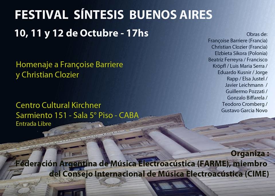 Síntesis Buenos Aires, Buenos Aires (Argentina), October 10  – 12, 2017