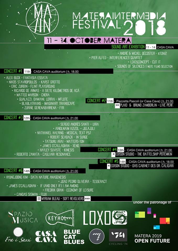 MA/IN 2018, Matera (Italy), October 11  – 14, 2018
