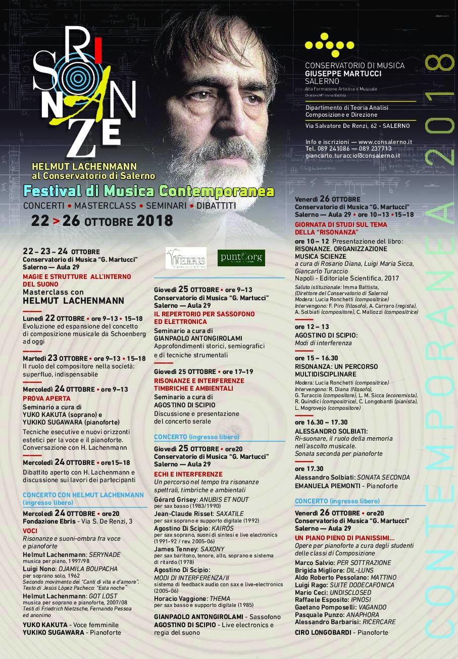Risonanze, Salerne (Italie), 22 – 26 octobre 2018