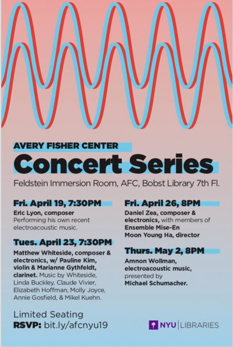 AFC Spring Concert Series, New York City (New York, USA), april 19  – May 2, 2019