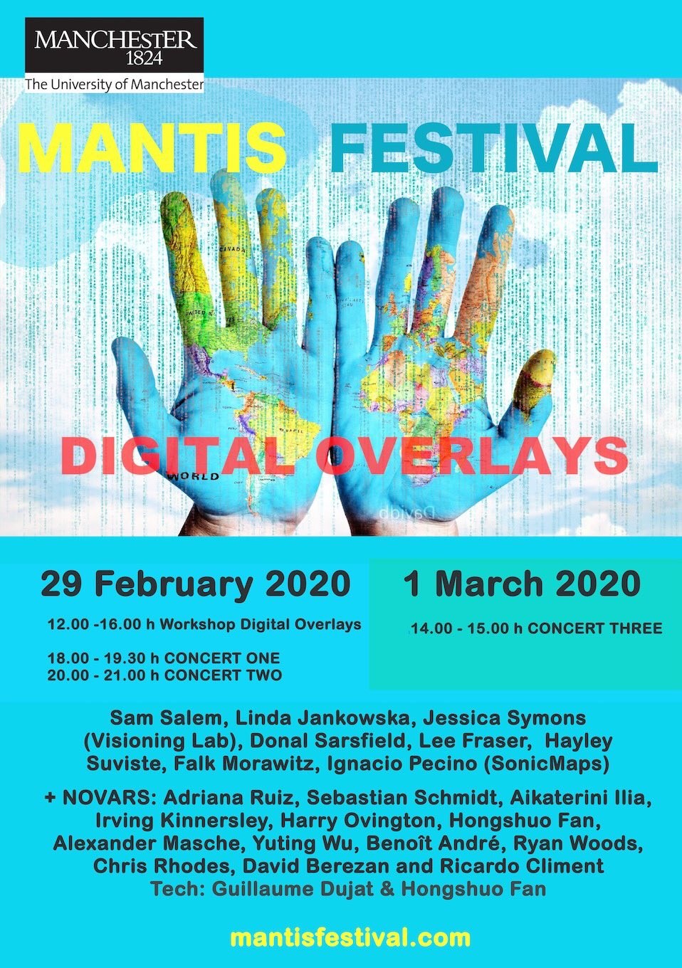 MANTIS Spring Festival 2020 — Digital Overlays, Manchester (England, UK), February 29  – March 1, 2020