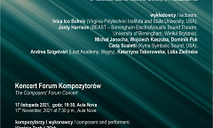 Międzynarodowe Forum Kompozytorów w Poznaniu, Poznań (Pologne), 17 – 18 novembre 2021