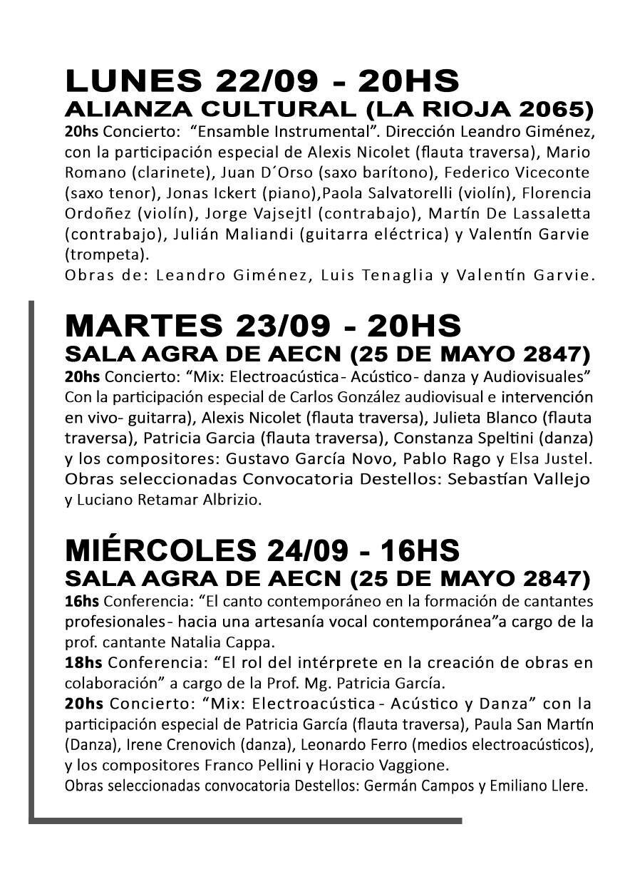 Semana de la música contemporánea Argentina, Mar del Plata (Argentine), 22 – 28 septembre 2025