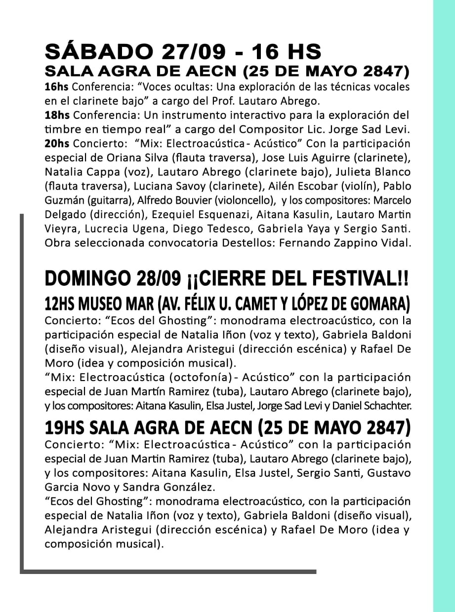 Semana de la música contemporánea Argentina, Mar del Plata (Argentine), 22 – 28 septembre 2025