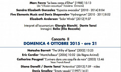 Fuoco, aria, terra, acqua — La musica degli elementi, Galliate (Italie), 3 – 4 octobre 2015