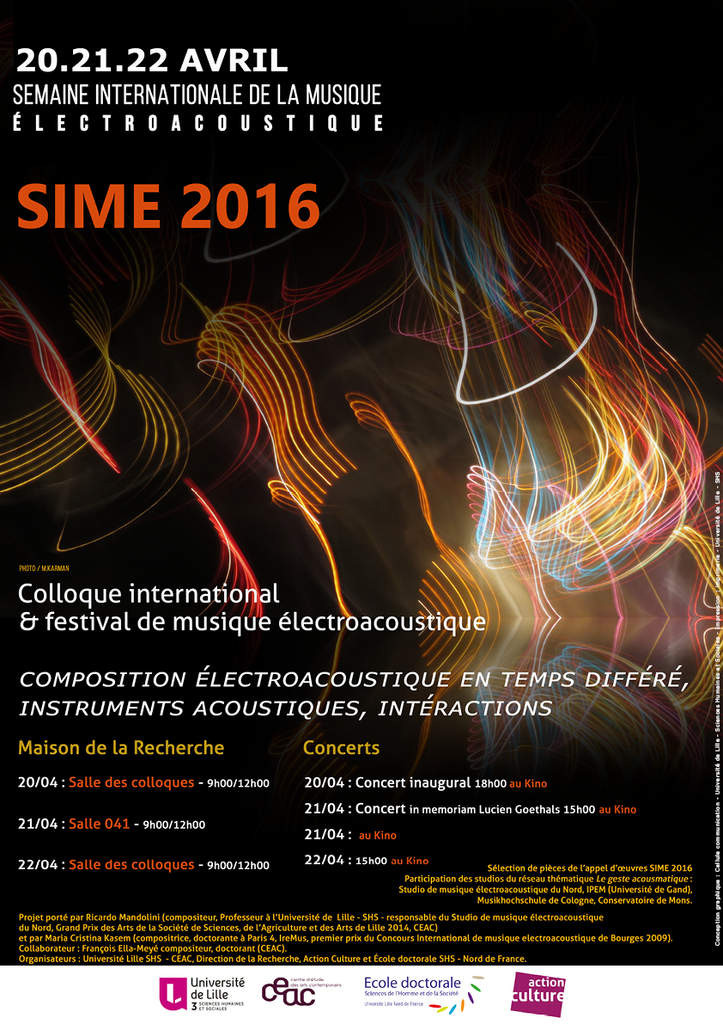 SIME 2016, Villeneuve d’Ascq (Nord, France), 20 – 22 avril 2016