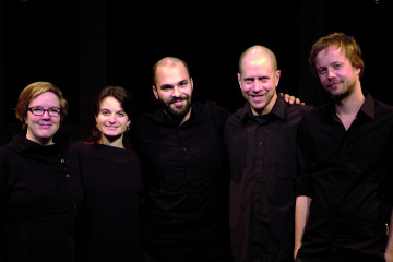 , Terri Hron, Pierre-Yves Martel, , Kim Myhr [Photo: Élisabeth Alice Coutu, Montréal (Québec), 3 décembre 2011]