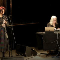 NYX / Also pictured: Isabelle Duthoit, Diane Labrosse / Concert, La Sala Rossa, Montréal (Québec) [Photograph: Céline Côté, April 12, 2022]