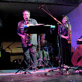 Evan Parker, Jean Derome, Danielle Palardy Roger, Joane Hétu, Martin Tétreault en concert à Montréal [Photo: Céline Côté, Montréal (Québec), 12 avril 2011]
