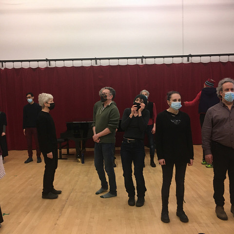 Chorale Joker in creation residency [Photograph: Joane Hétu, Montréal (Québec), 2022]