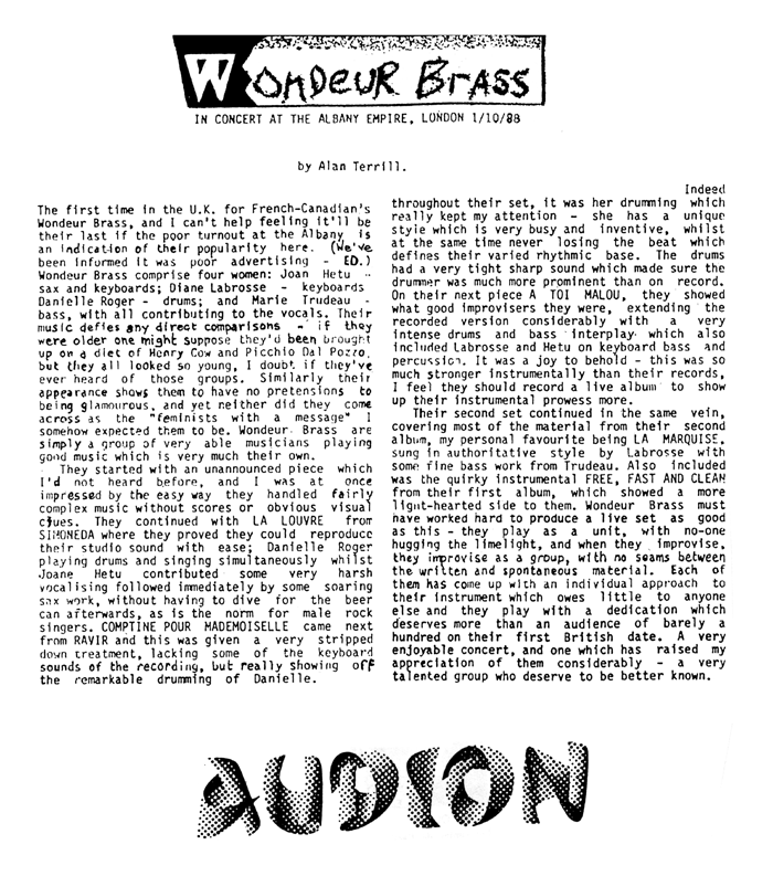 Wondeur Brass — Europe 1988 — SuperMusique