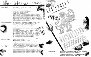 Montage des pages 3 et 4 du document promotionnel de 4 pages en français «Les contes de l’amère loi» [1986]