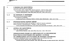 Extrait du calendrier «Musique en tête» du Conseil québécois de la musique (CQM)