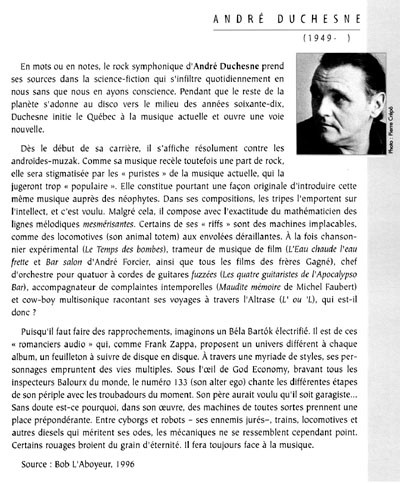 Extrait du programme officiel de la Symphonie du Millénaire