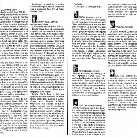Montage des pages 6 et 7 du programme de l’événement Canevas