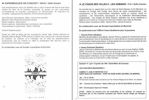 Programme de l’événement pages 3 et 4 [9 juin 2005]