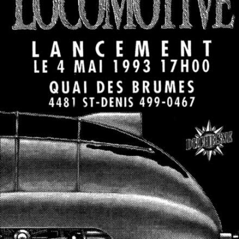 Affiche du lancement du disque «Locomotive» (AM 027) de André Duchesne