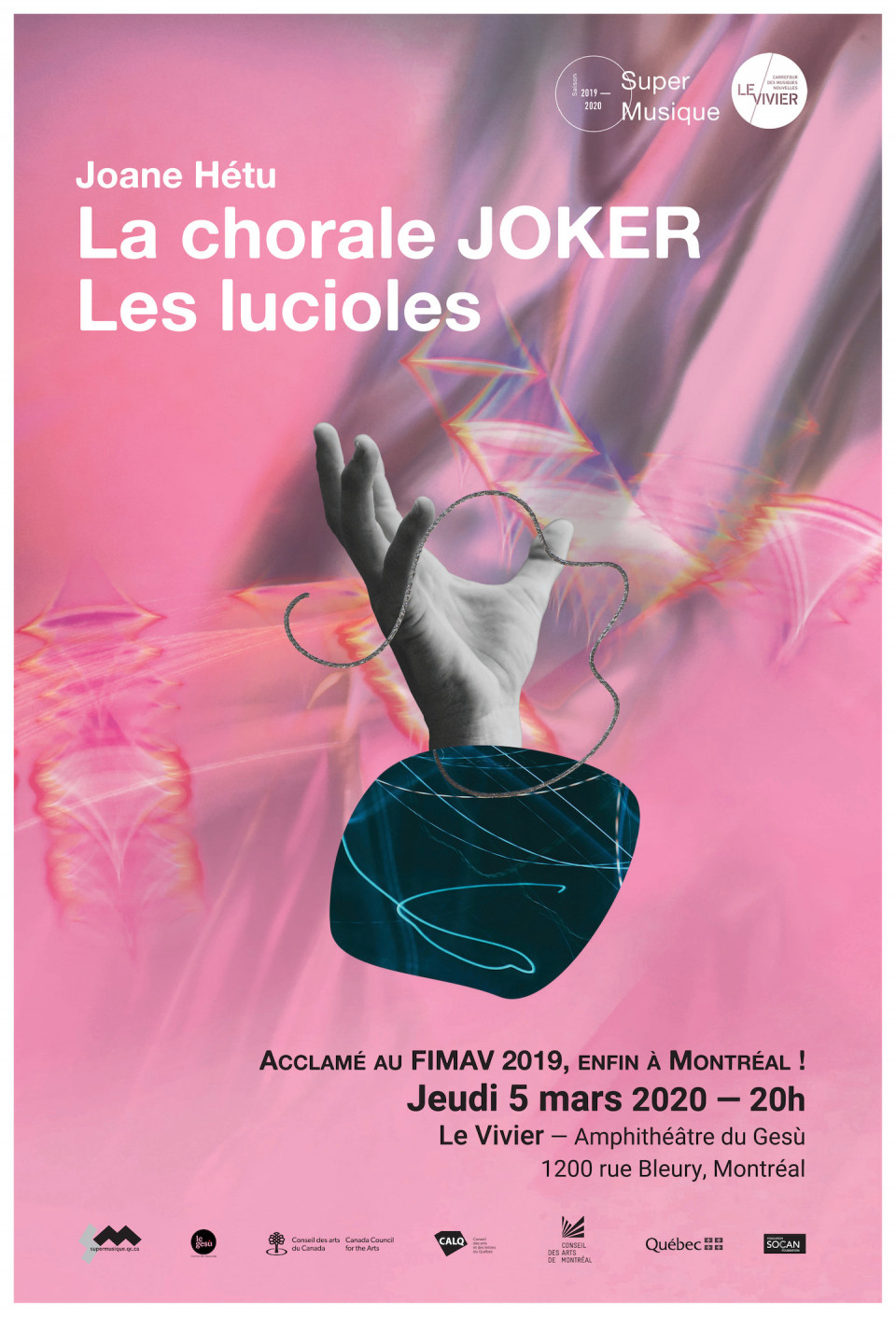 Joane Hétu: Chorale Joker — Les lucioles, Amphithéâtre – Le Gesù, Montréal (Québec), jeudi 5 mars 2020