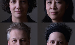 Bozzini Quartet / Also pictured: Stéphanie Bozzini, Alissa Cheung, Clemens Merkel, Isabelle Bozzini [Photo: Michael Slobodian, Montréal (Québec), January 20, 2020]