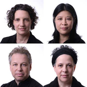 Bozzini Quartet / Also pictured: Stéphanie Bozzini, Alissa Cheung, Clemens Merkel, Isabelle Bozzini [Photo: Michael Slobodian, Montréal (Québec), January 20, 2020]