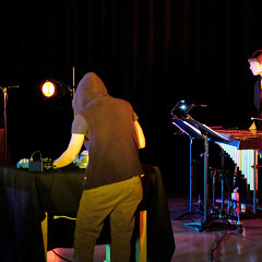 Sarah Albu, Anne-F Jacques, Eugénie Jobin Tremblay / Concert [Photograph: Céline Côté, Montréal (Québec), February 8, 2021]