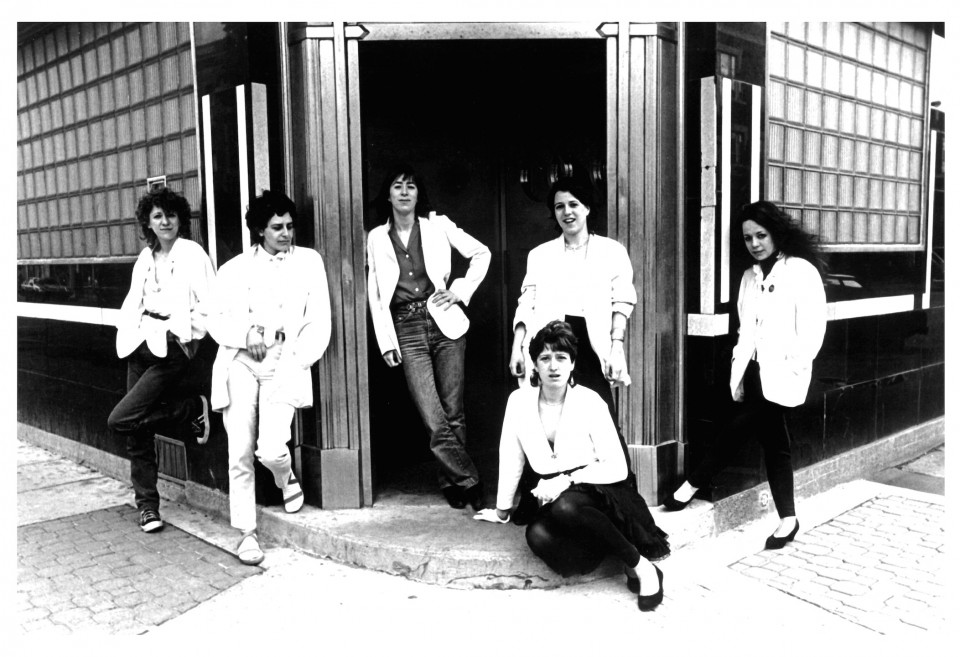 Wondeur Brass (3e formation): Danielle Palardy Roger, Gin Bergeron, Diane Labrosse, Martine Leclercq, Joane Hétu, Judith Gruber-Stitzer [Photograph: Suzanne Girard, June 1983]